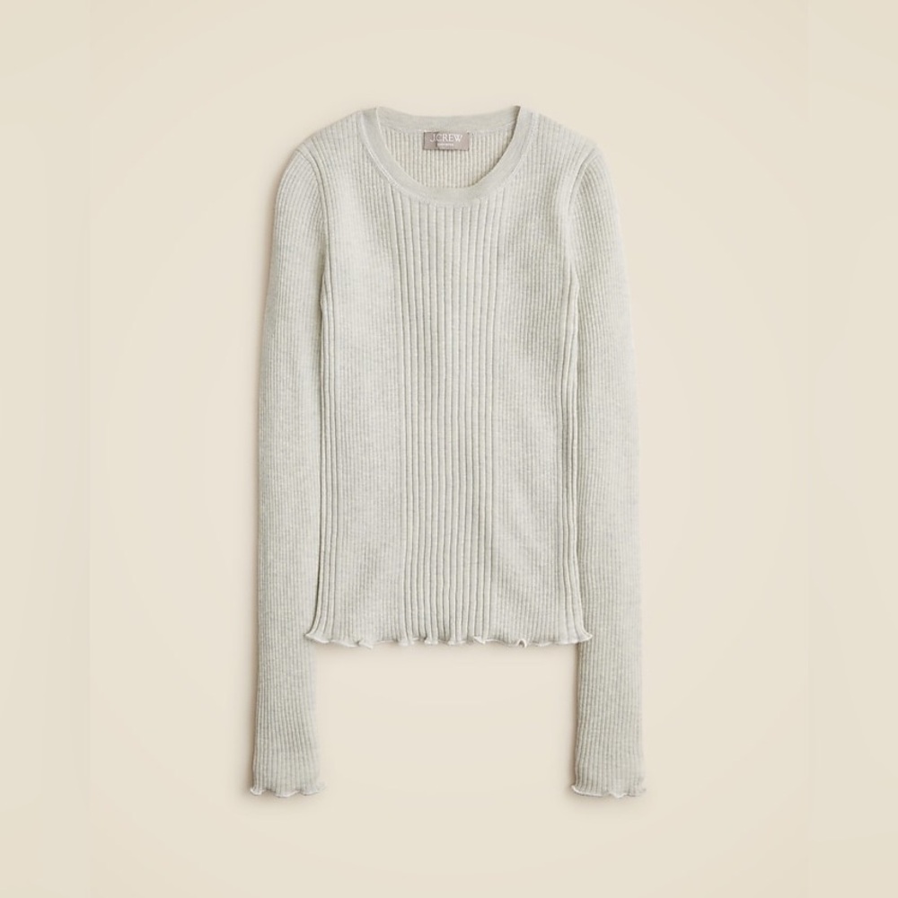 NWOT / jcrew Ribbed featherweight cashmere long-sleeve sweater-tee
